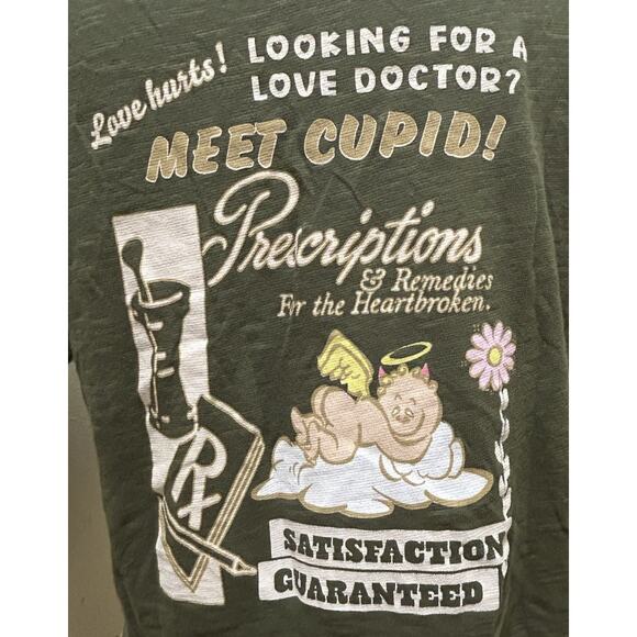 Boys Lie Green Women's Crop Tee T Shirt Cherub Meet Cupid! 100% Cotton - Size Sm - Picture 4 of 5